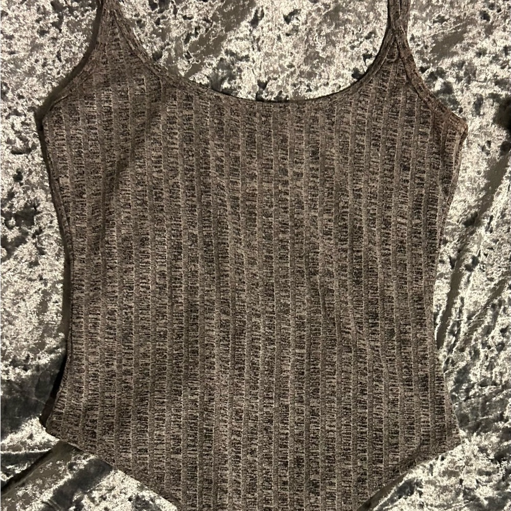 NEVER WORN! Super cute SHEIN gray bodysuit with open back!